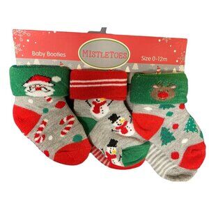 Baby Socks Gift Set Christmas Stripes Combi Print, 6 Pairs ( 0-12M )